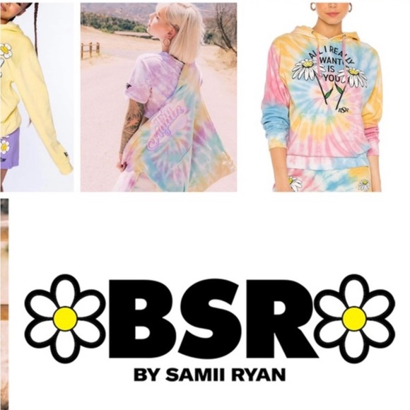 BY SAMII RYAN pastel tie dyed hoodie sweatshirt with smiling daisy small xlarge - Picture 14 of 16